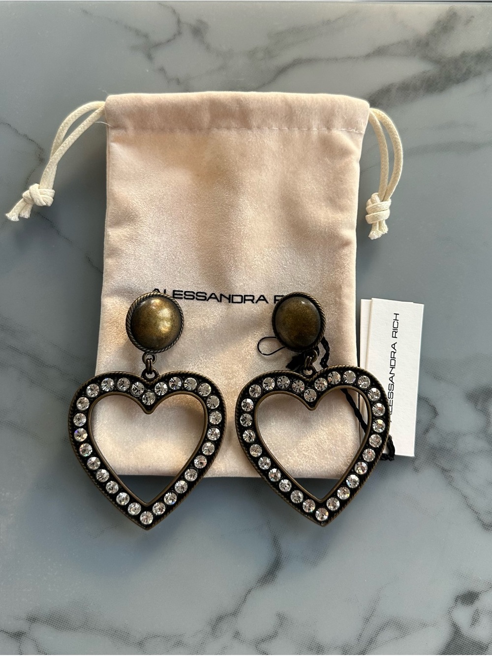 ALESSANDRA RICH HEART CLIP -ON EARRINGS - Picture 2 of 3